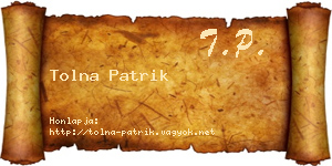 Tolna Patrik névjegykártya